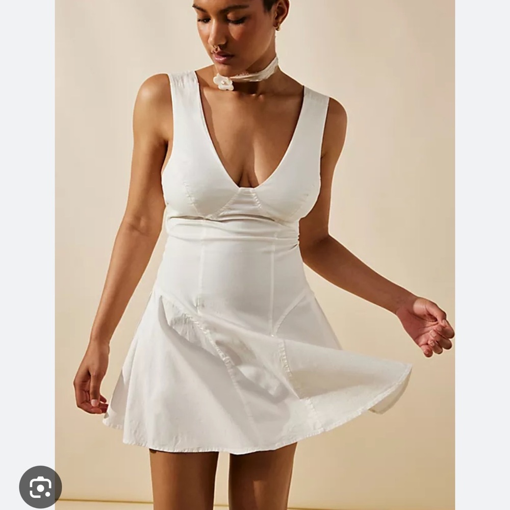 Free people eye catching mini dress in ivory